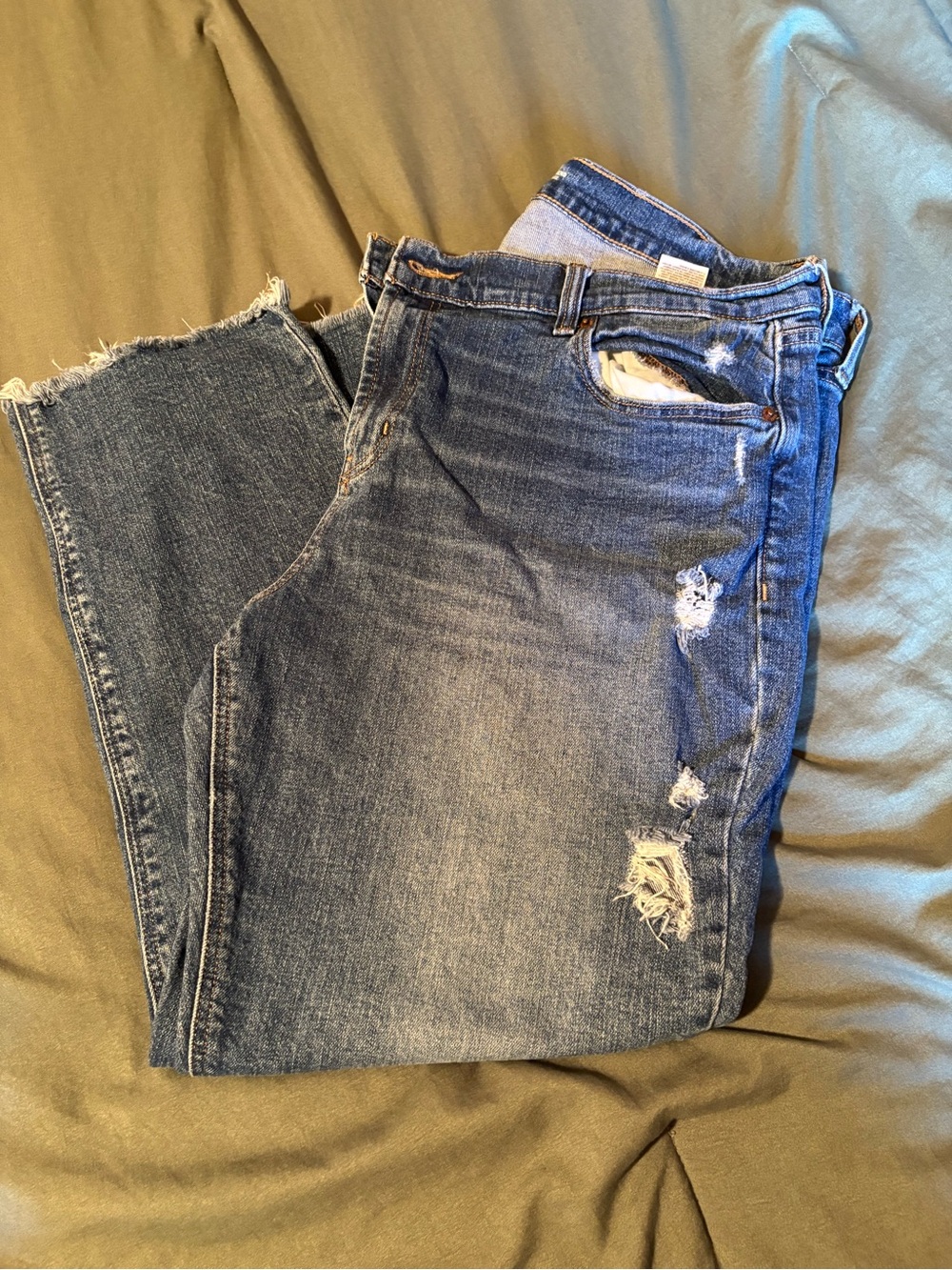 Old Navy Blue Boyfriend Mid-Rise Jeans